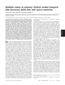 Multiple routes to memory: Distinct medial