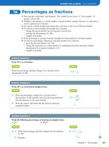 percentages as fractions