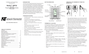 Net/X™ RP32 - Network Thermostat