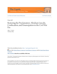Restoring the Proclamation: Abraham Lincoln, Confiscation, and