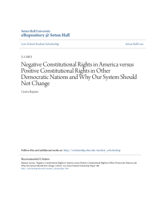 Negative Constitutional Rights in America versus Positive