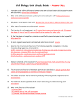 Cell Biology Unit Study Guide – Answer Key