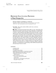 RIBOSOME-INACTIVATING PROTEINS: A Plant Perspective