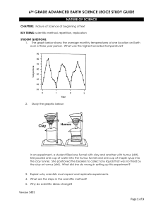 6TH GRADE ADVANCED EARTH SCIENCE LEOCE STUDY GUIDE