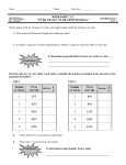 Worksheet 2-2 “To be or not to be proportional”