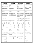 Weekly Homework Sheet