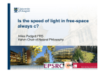 Is the speed of light in free