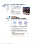 Properties of Special Parallelograms - TJ