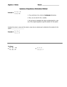 21. Solve by Elimination