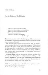 On the Rising of the Pleiades