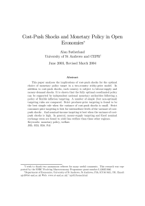 Cost-Push Shocks and Monetary Policy in Open Economies*