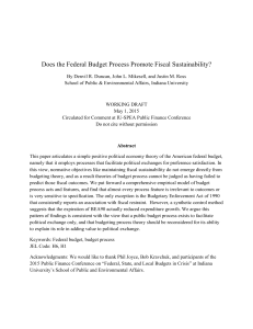 Does the Federal Budget Process Promote Fiscal Sustainability?