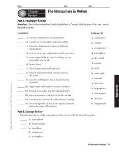 Chapter 10 Resources: The Atmosphere in Motion