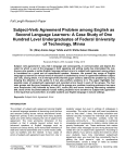 Subject-Verb Agreement Problem among English as Second