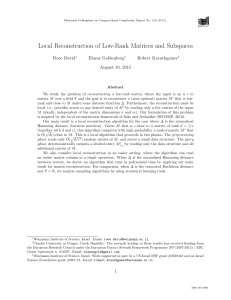 Local Reconstruction of Low-Rank Matrices and Subspaces