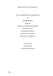 DIT August 2012 Maths Competency Test (pdf doc)