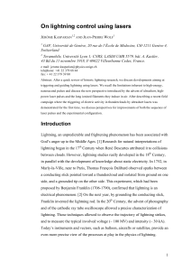 On lightning control using lasers