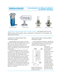 Introduction to Bayard-Alpert Style Ionization Gauges Operating