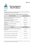 Solving Algebraic Word Problems - FSCJ