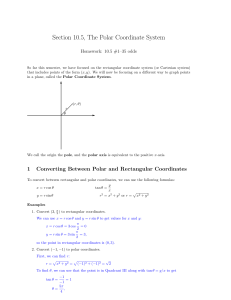 Section 10.5, The Polar Coordinate System