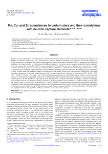 Mn, Cu, and Zn abundances in barium stars and their correlations