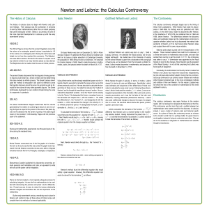 Newton and Leibniz: the Calculus Controversy