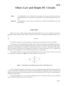 2EM Ohm`s Law and Simple DC Circuits