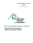 The Colorado Master Gardener Program Worksheet and Homework