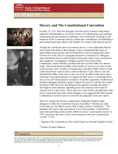 Slavery and The Constitutional Convention