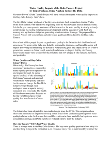 Water Quality Impacts of the Delta Tunnels