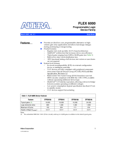 FLEX 6000 Programmable Logic Device Family Data Sheet