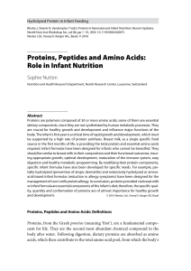 Proteins, Peptides and Amino Acids: Role in Infant Nutrition