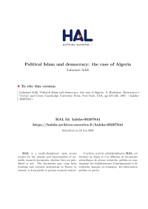 Political Islam and democracy: the case of Algeria
