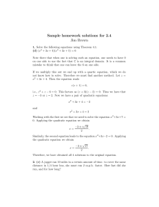 Sample homework solutions for 2.4 Jim Brown