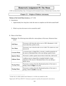 Homework Assignment #5: The Moon