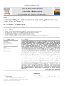 Comparison of biogenic methane emissions from unmanaged