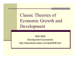 Classic Theories of Economic Growth and Development