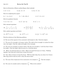 Review for Test #4 Solve by Extraction of Roots method (Square
