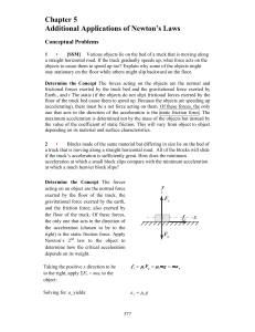 Chapter 5 Additional Applications of Newton`s Laws