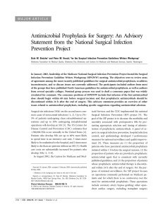 Antimicrobial Prophylaxis for Surgery: An Advisory Statement from