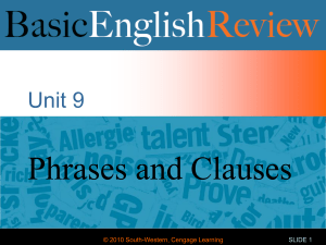 Unit 9 Phrases and Clauses - Accountax School of Business