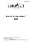 Burundi`s Constitution of 2005
