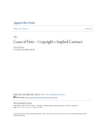 Cases of Note -- Copyright v. Implied Contract - Purdue e-Pubs
