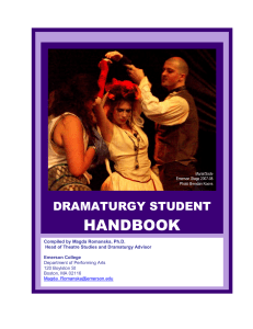 Dramaturgy Student Handbook - Literary Managers and Dramaturgs