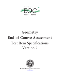 Geometry EOC Assessment Test Item Specifications, Version 2