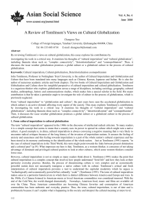 A Review of Tomlinson`s Views on Cultural Globalization