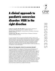 A clinical approach to paediatric conversion disorder: VEER in the