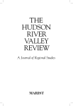 Regional History Forum Vol 22.1 - The Hudson River Valley Institute