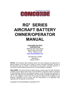 rg series aircraft battery owner/operator manual