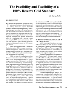 The Possibility and Feasibility of a 100% Reserve Gold Standard